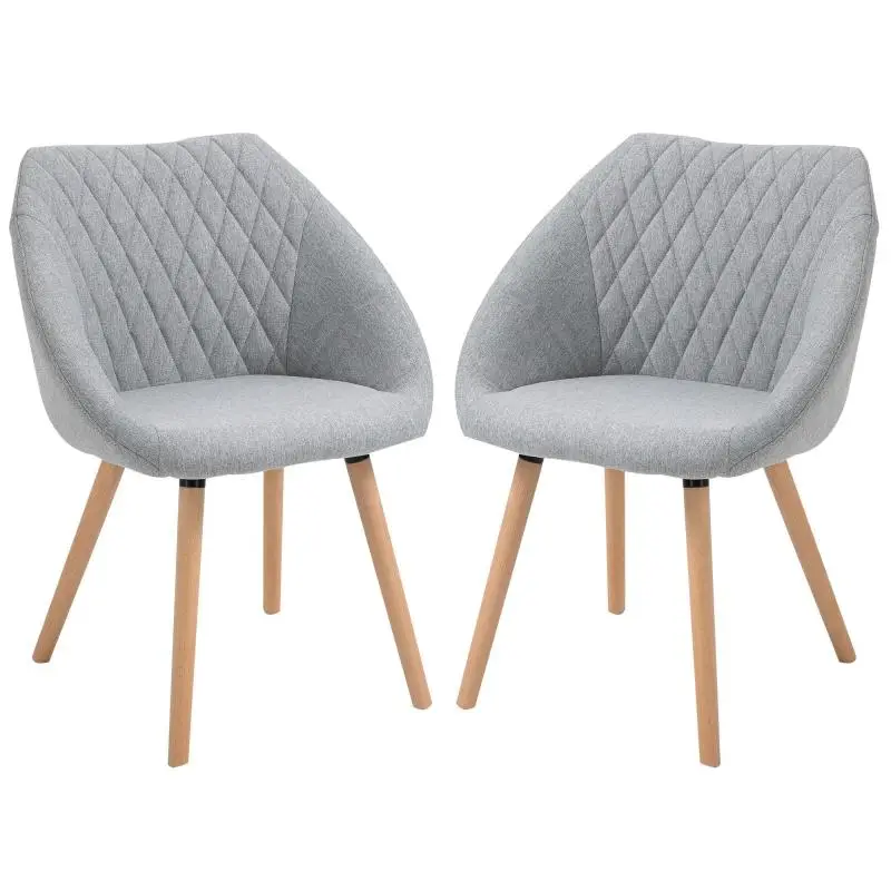 Set of 2 Dining Chairs with Armrests