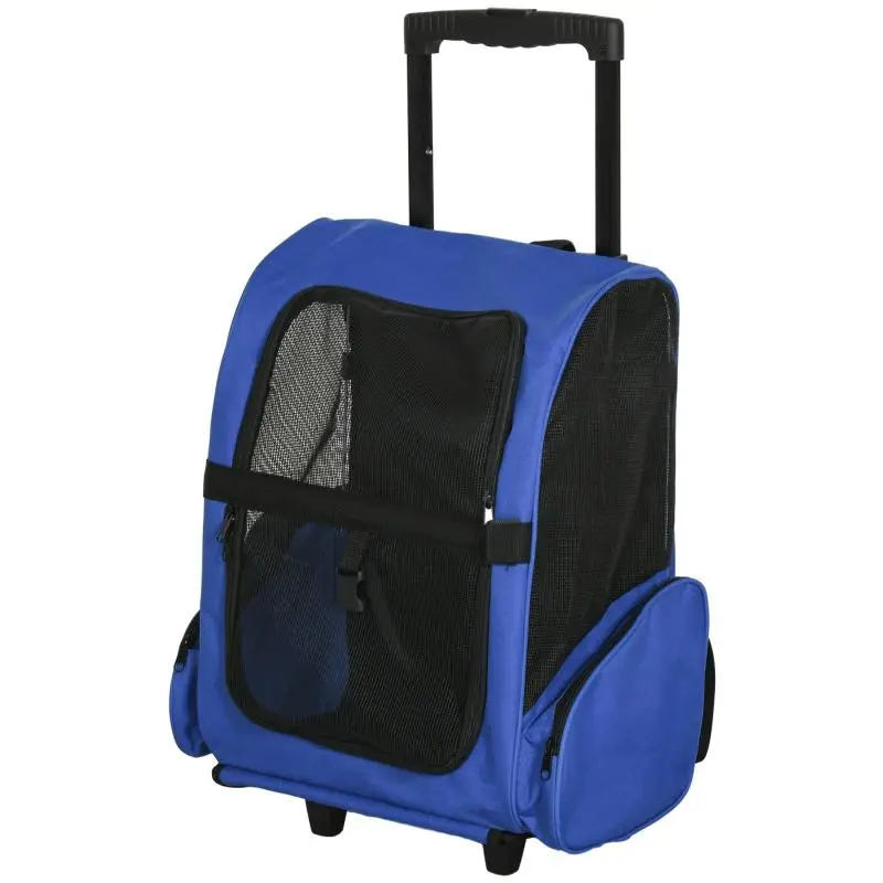2-in-1 Rolling Pet Carrier Backpack, 42 x 25 x 55 cm