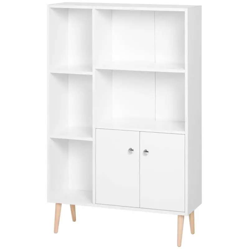 Scandinavian Bookcase with Cabinet, 80 cm