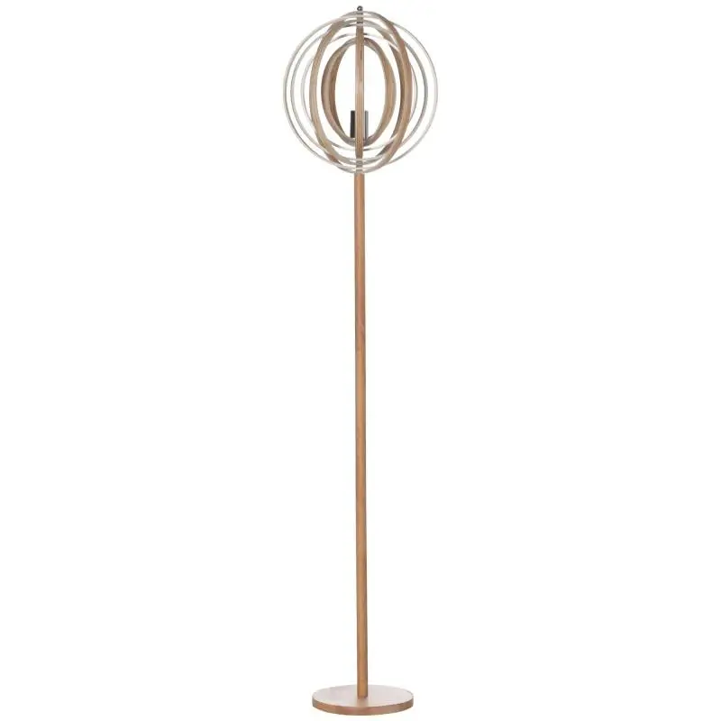 Floor Lamp with Rotating Wooden Shades, 160 cm