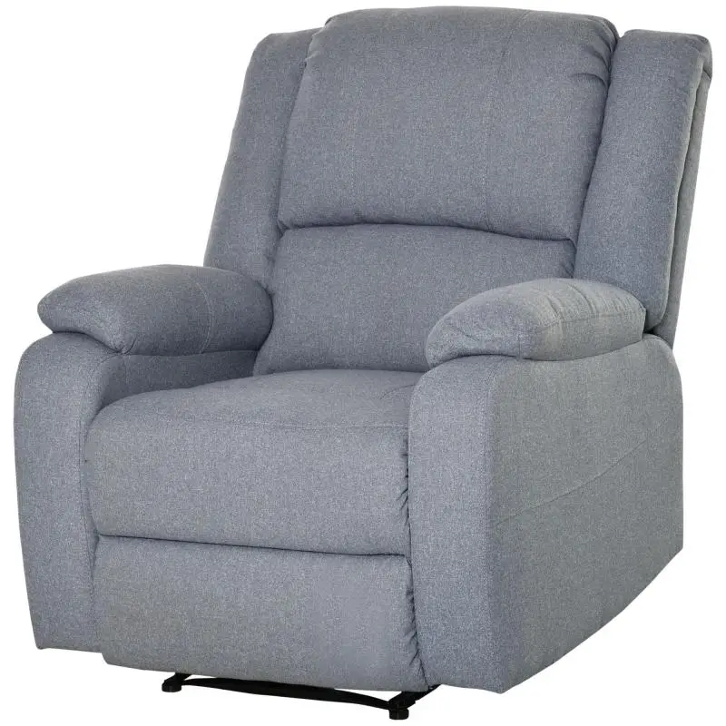 Light Grey Recliner Chair with Footrest