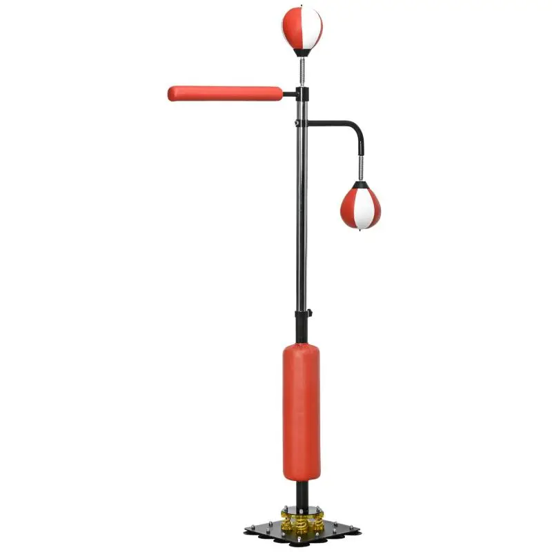 Height-Adjustable Boxing Stand with Speedballs