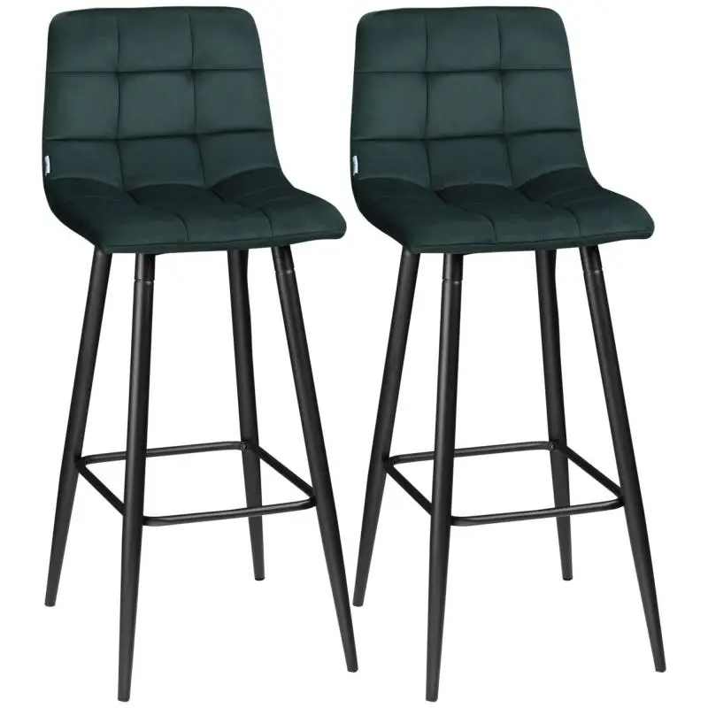 Set of 2 Green Bar Stools