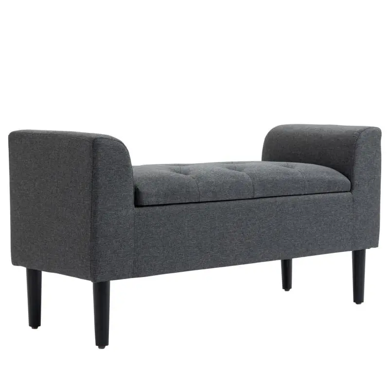 Storage Bench, 116 cm, Dark Grey