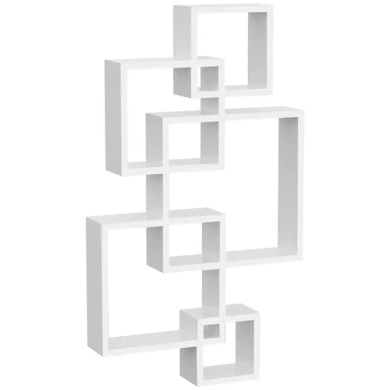 Wall Shelf with 5 Shelves, White