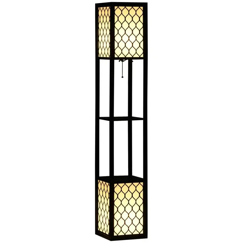 Floor Lamp with 2 Shelves, 156 cm