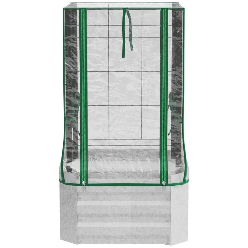 Raised Bed Greenhouse Set with Trellis