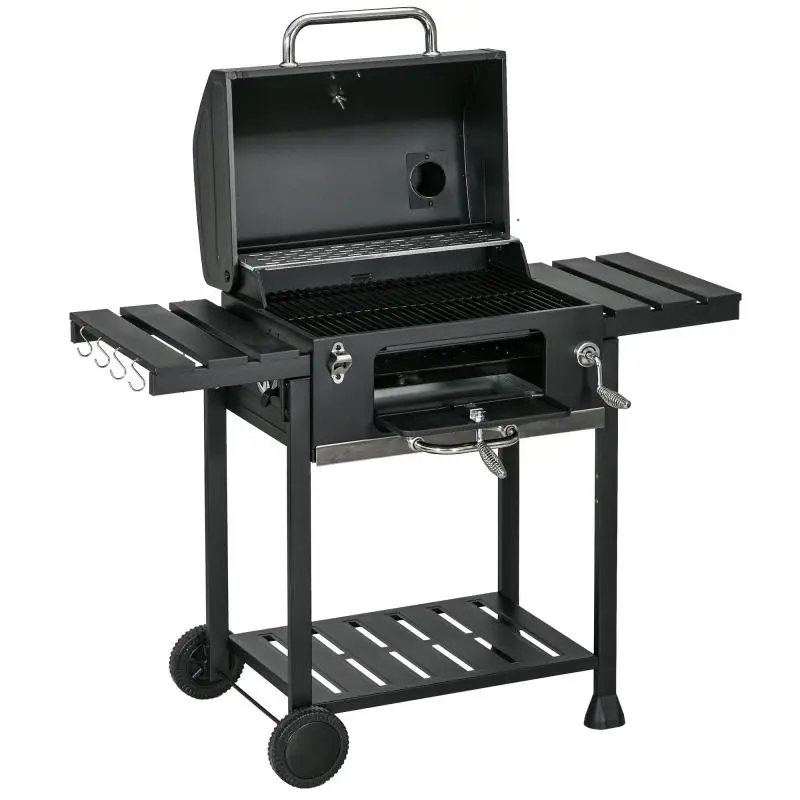 Charcoal BBQ Smoker Grill with Thermometer