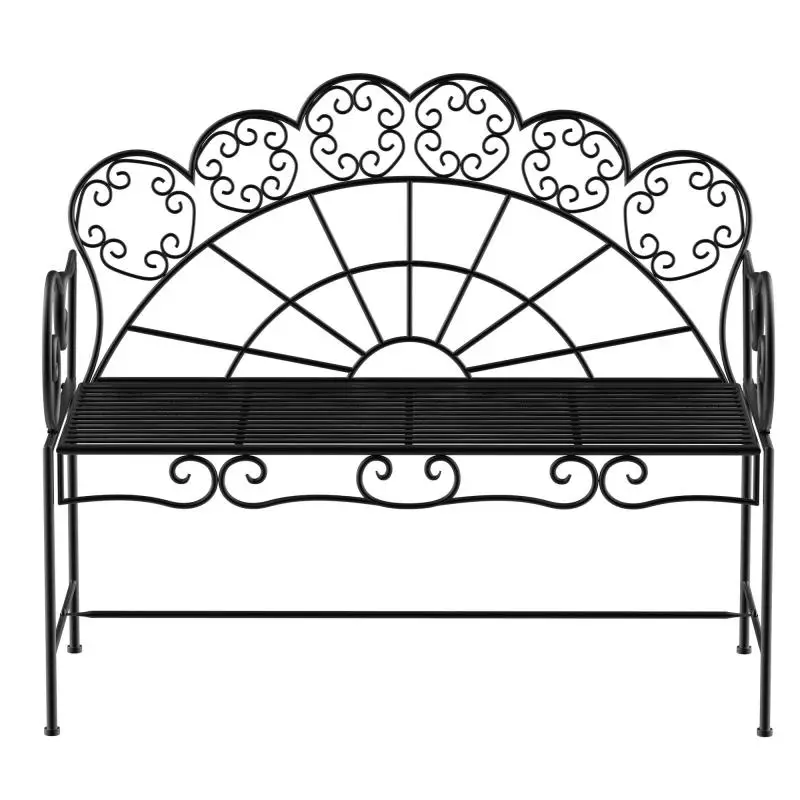 2-Seater Garden Bench, Black