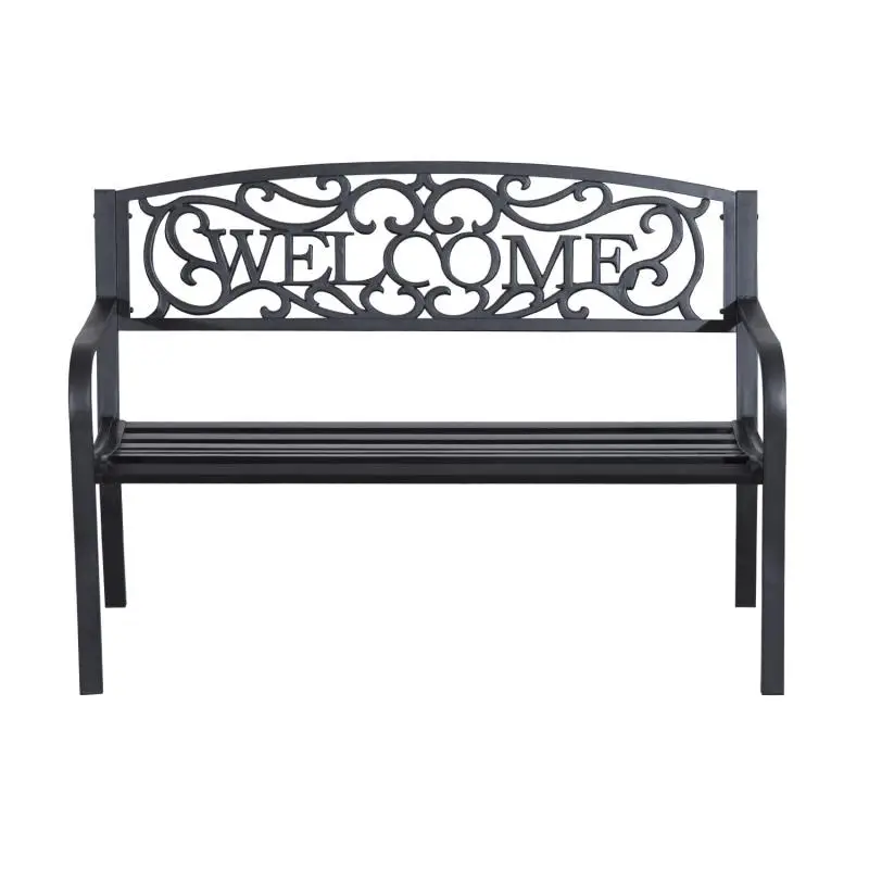 2-Seater Garden Bench, Black