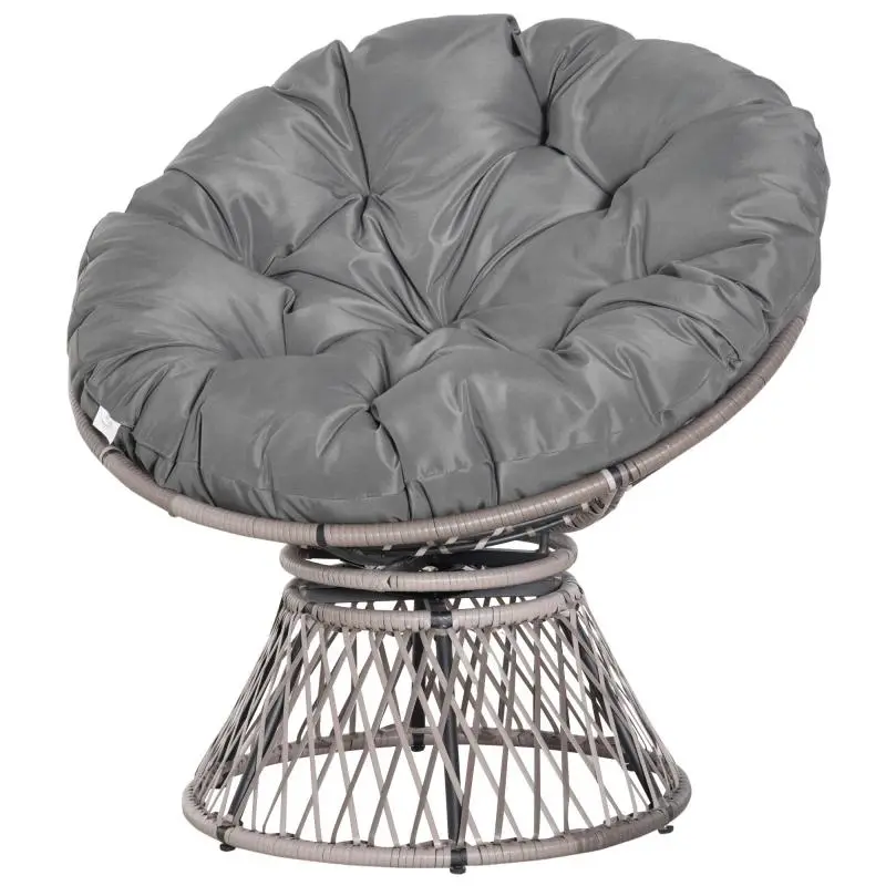 Papasan Chair with Cushion, Grey