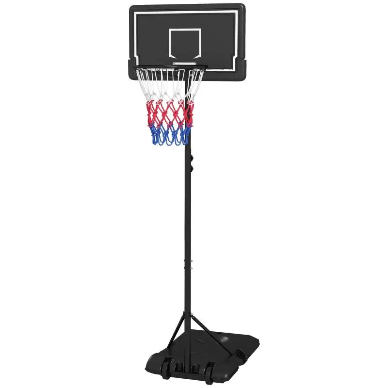 Adjustable Basketball Stand With Wheeled Base, Black