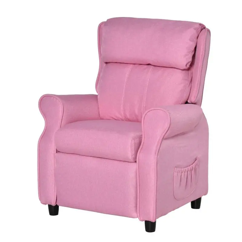 Children's Armchair with Footrest, Pink