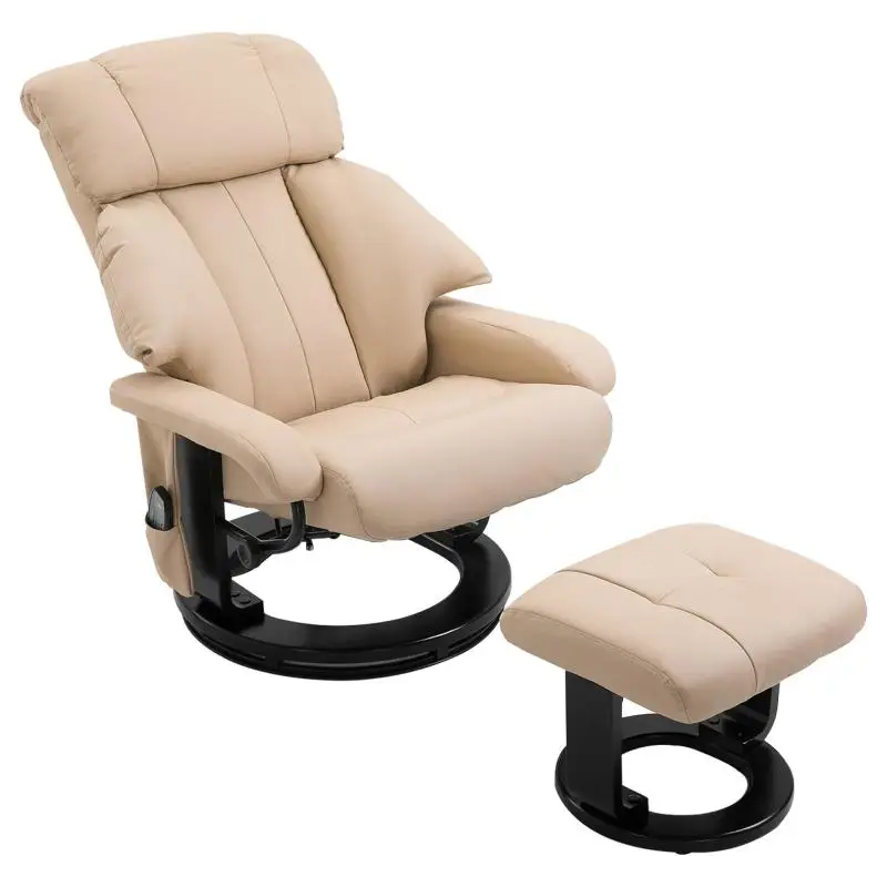 Swivel Recliner with Ottoman and Massage