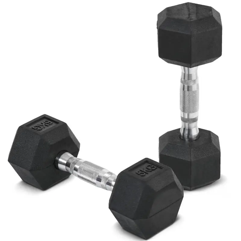 Hexagonal Dumbbells, 2 x 5 kg
