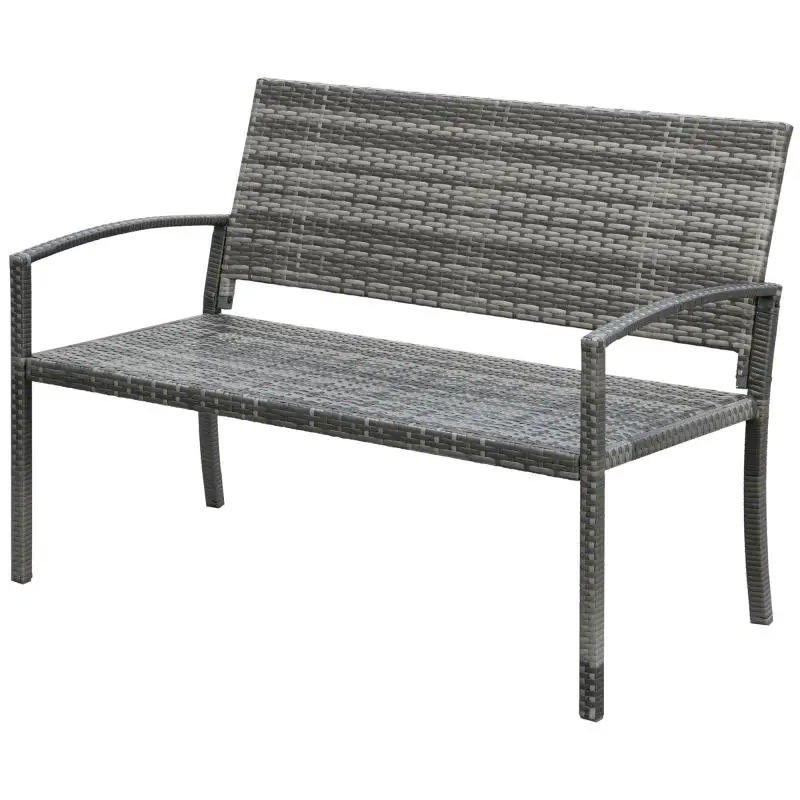 Garden Bench, 2-Seater, Grey