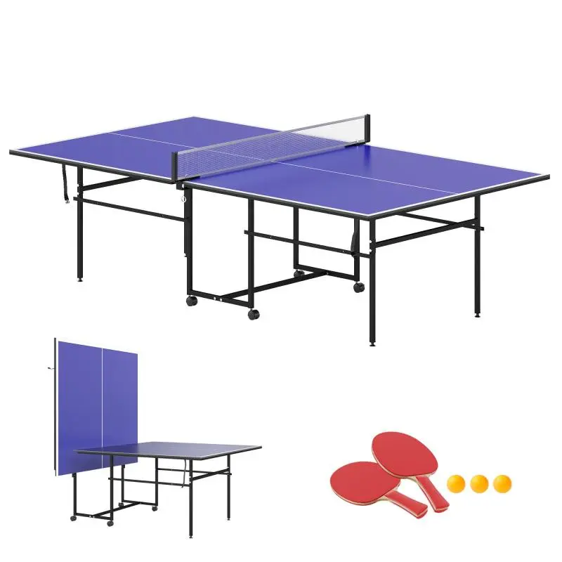 Folding Table Tennis Table with 2 Paddles and 3 Balls