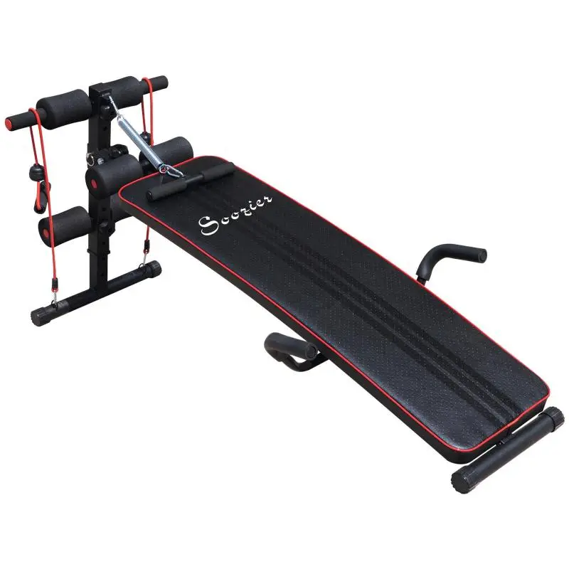 Adjustable Sit-Up Bench with Resistance Bands