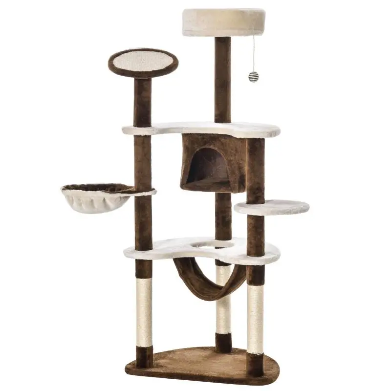 XXL Cat Tree with Cave and Hammocks, 153 cm