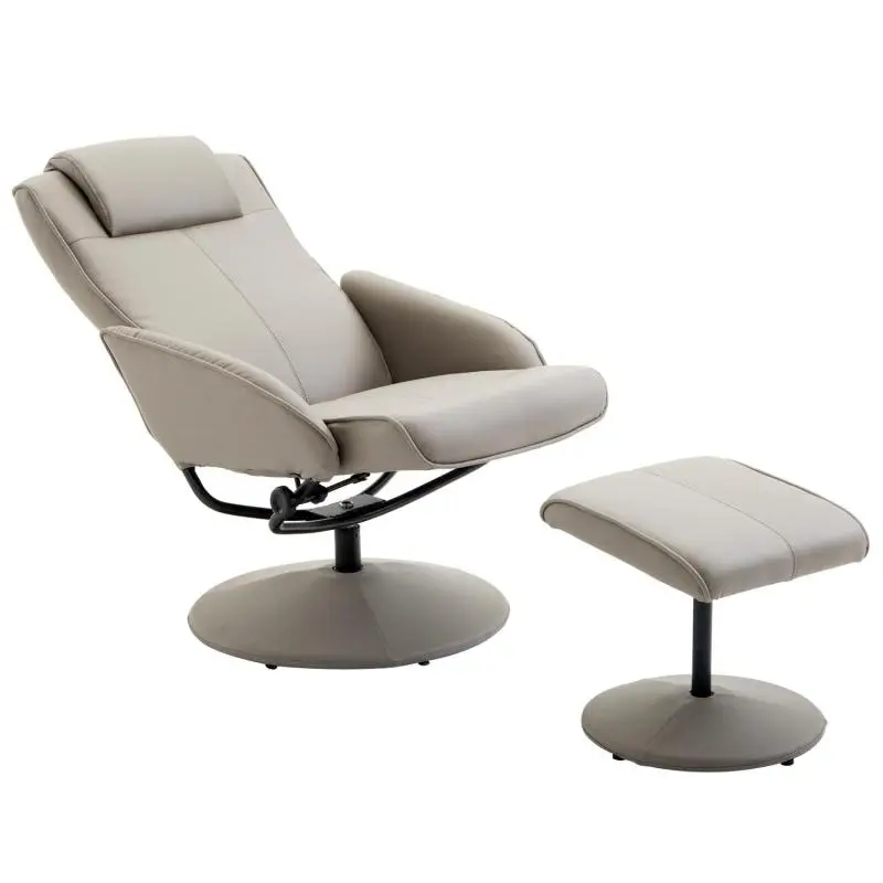 Grey Recliner Chair with Ottoman