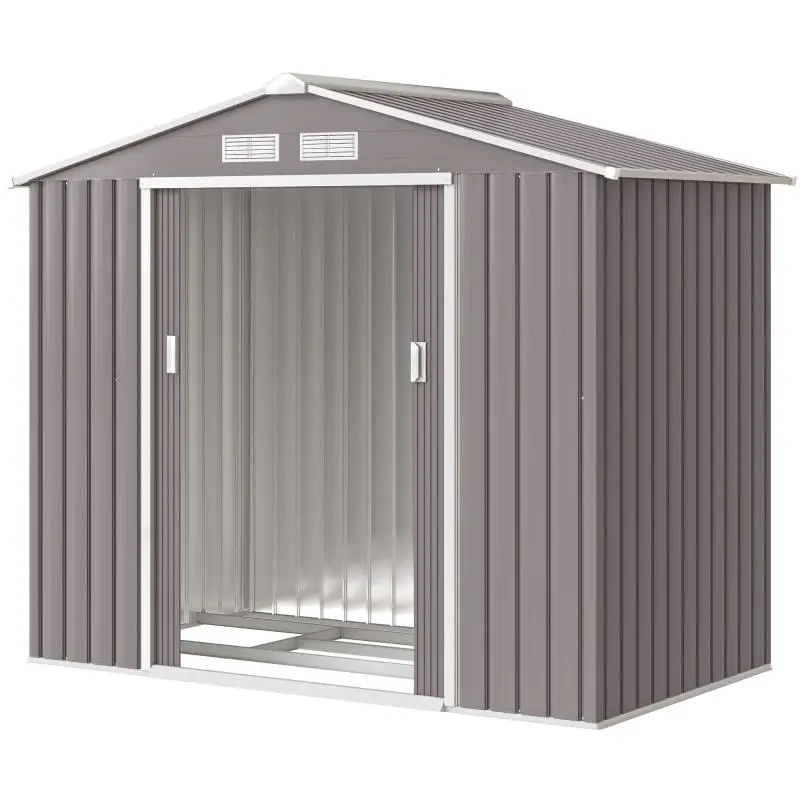 Metal Tool Shed with Sliding Doors