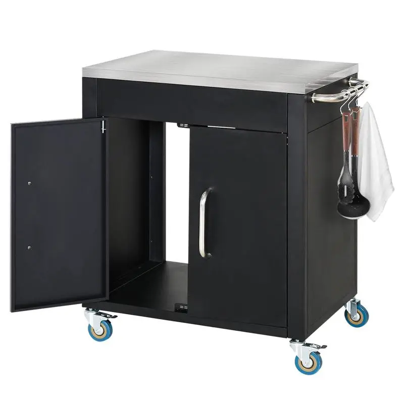 Kitchen Trolley with Cabinet, 86 x 50 x 86.5 cm