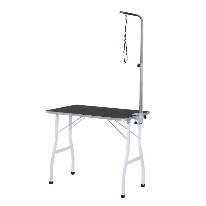 Height-Adjustable Pet Grooming Table, Black