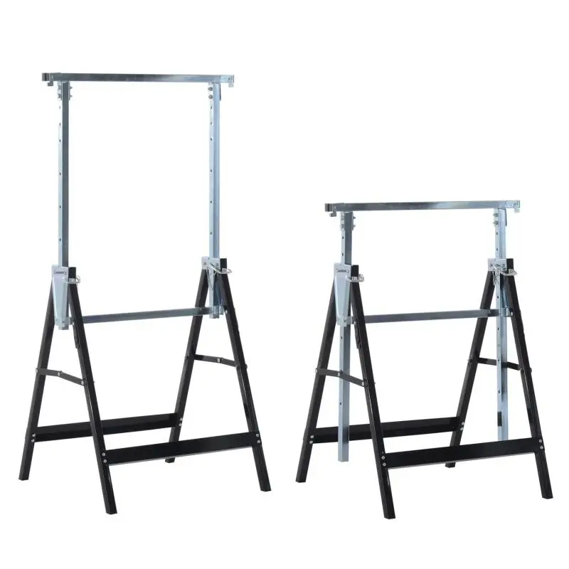 Set of 2 Foldable Steel Work Trestles