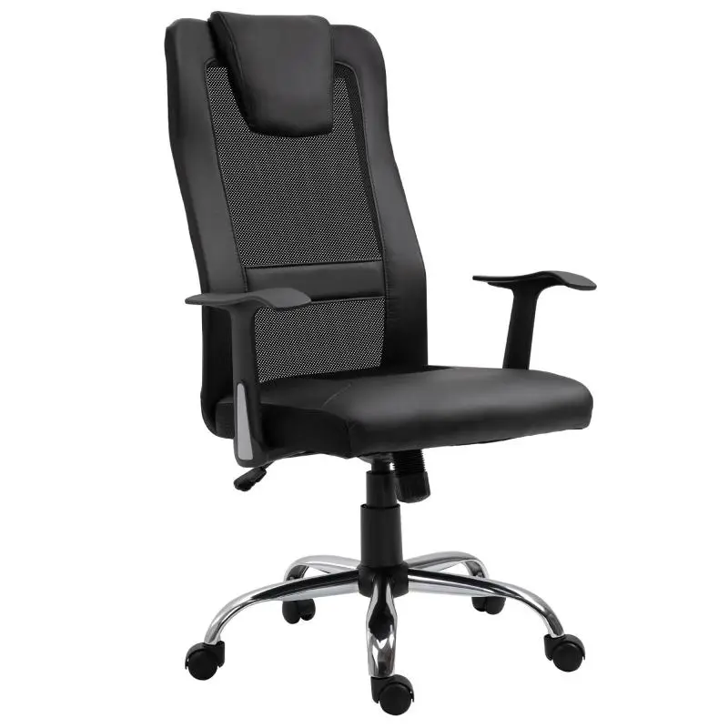 Height-Adjustable Swivel Office Chair, Black