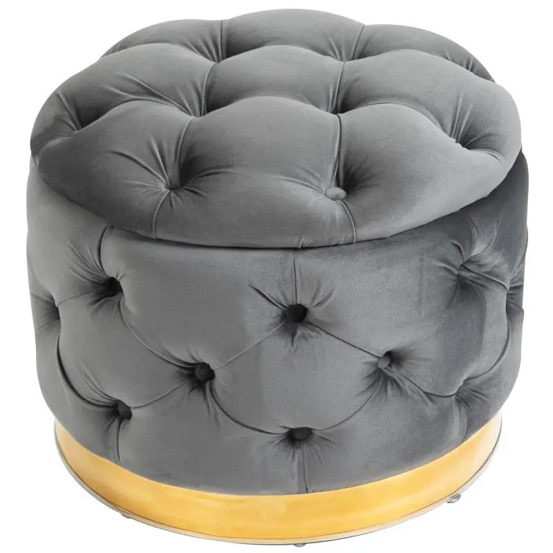 Vintage Storage Ottoman Bench, 55 cm