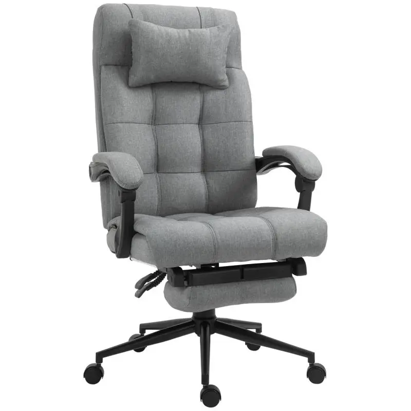 Ergonomic Office Chair with Reclining Function, Light Grey