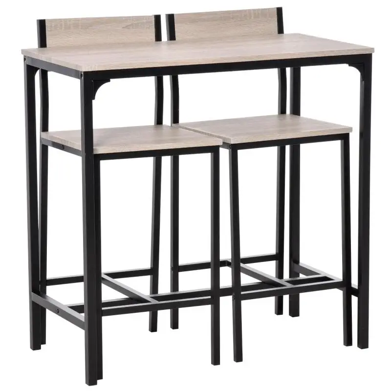 Bar Table Set with 2 Bar Stools