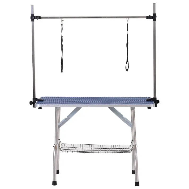 Height-Adjustable Dog Grooming Table, Blue