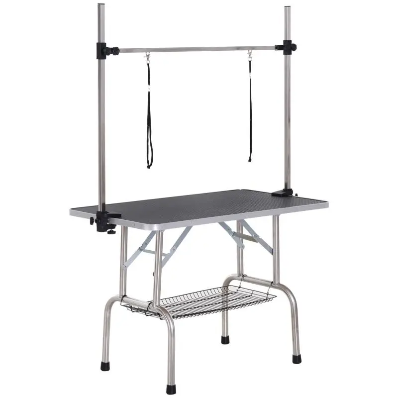 Height-Adjustable Dog Grooming Table, Black