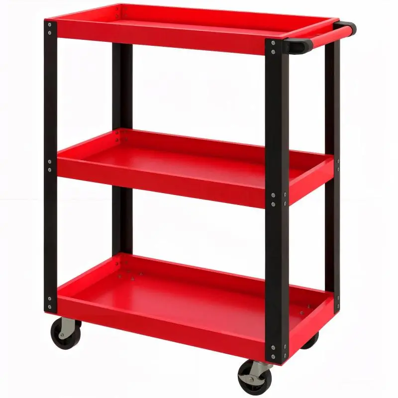 3-Tier Tool Cart, Red