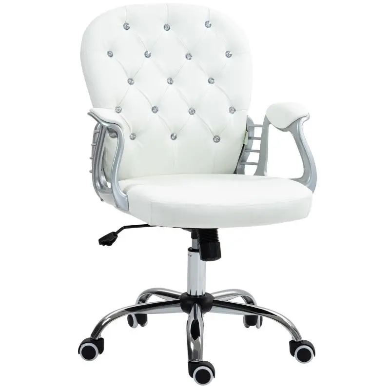 Office Chair with Armrests, White