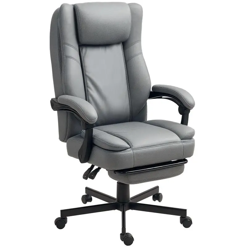 Massage Office Chair with Footrest, Grey