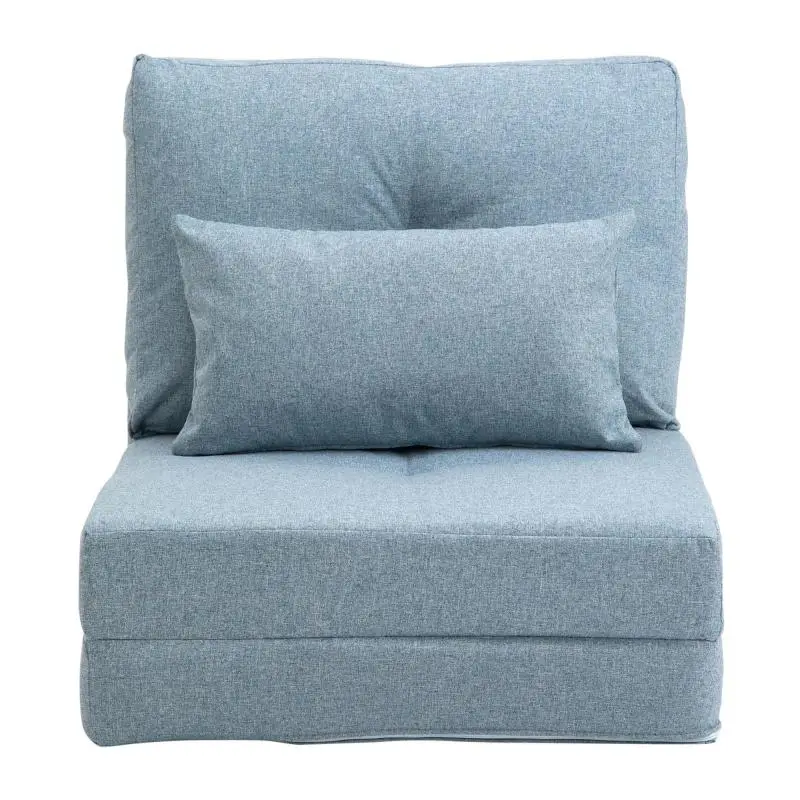 2-in-1 Floor Chair and Folding Mattress, Sky Blue