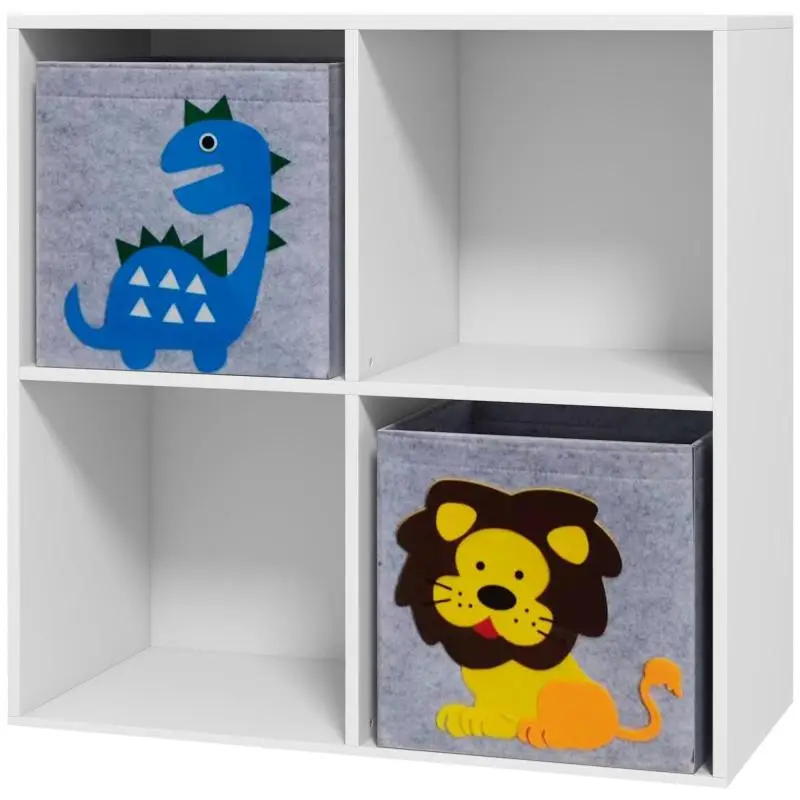 Children's Storage Unit with 4 Cubes and 2 Drawers