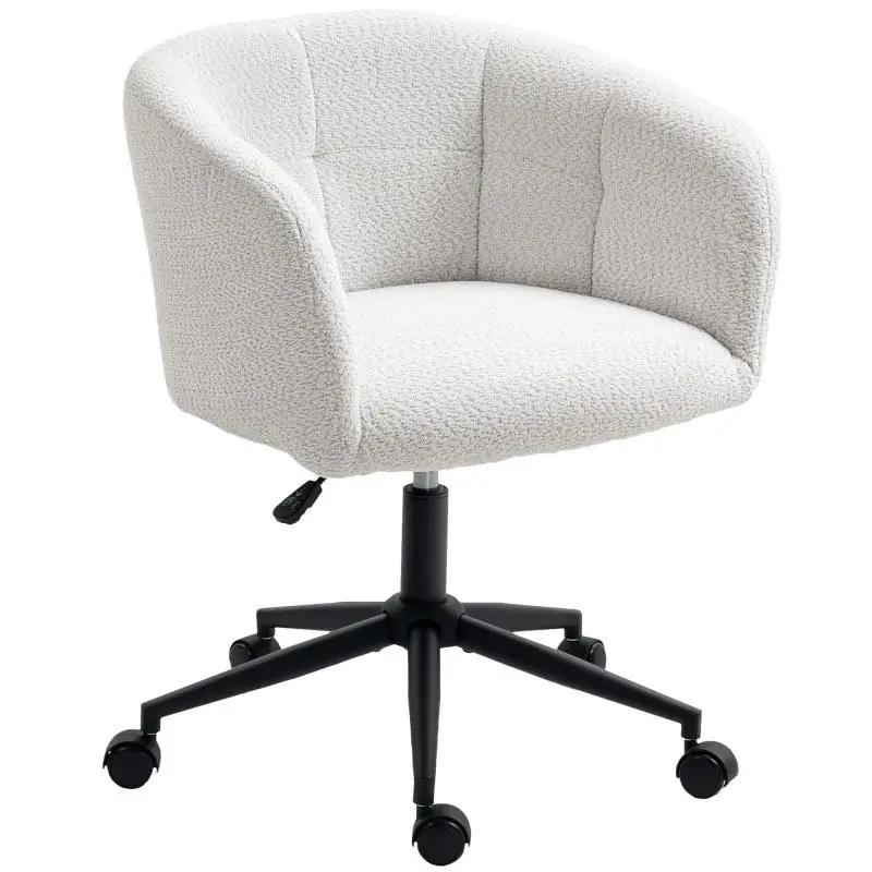 Tub-Style Office Chair, Cream White