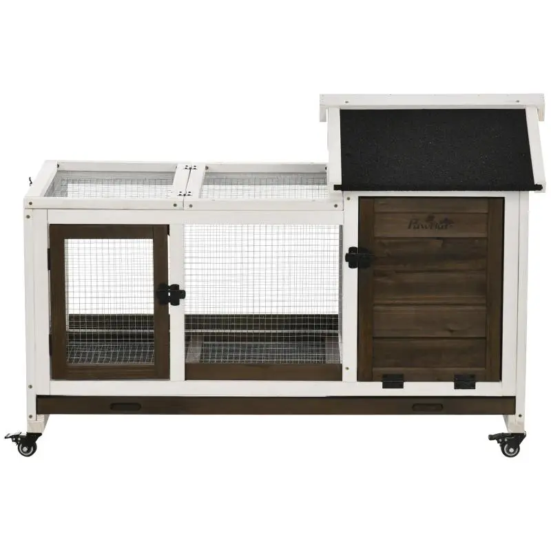 Small Animal Hutch with Wheels, 108 cm