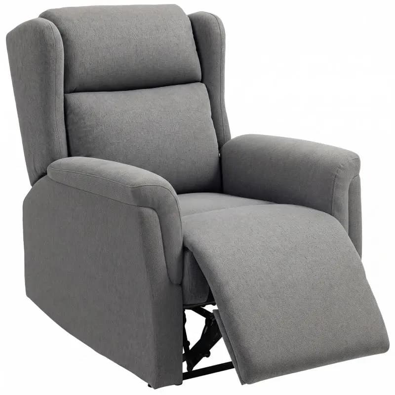 Reclining Armchair with Footrest, Dark Grey
