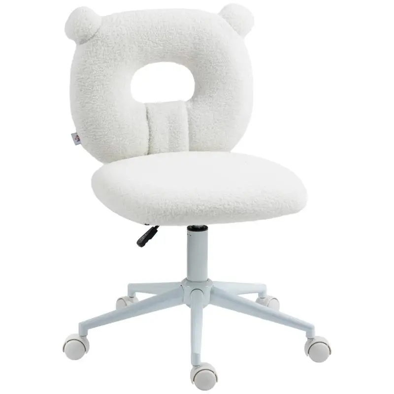 Height-Adjustable Office Chair, White