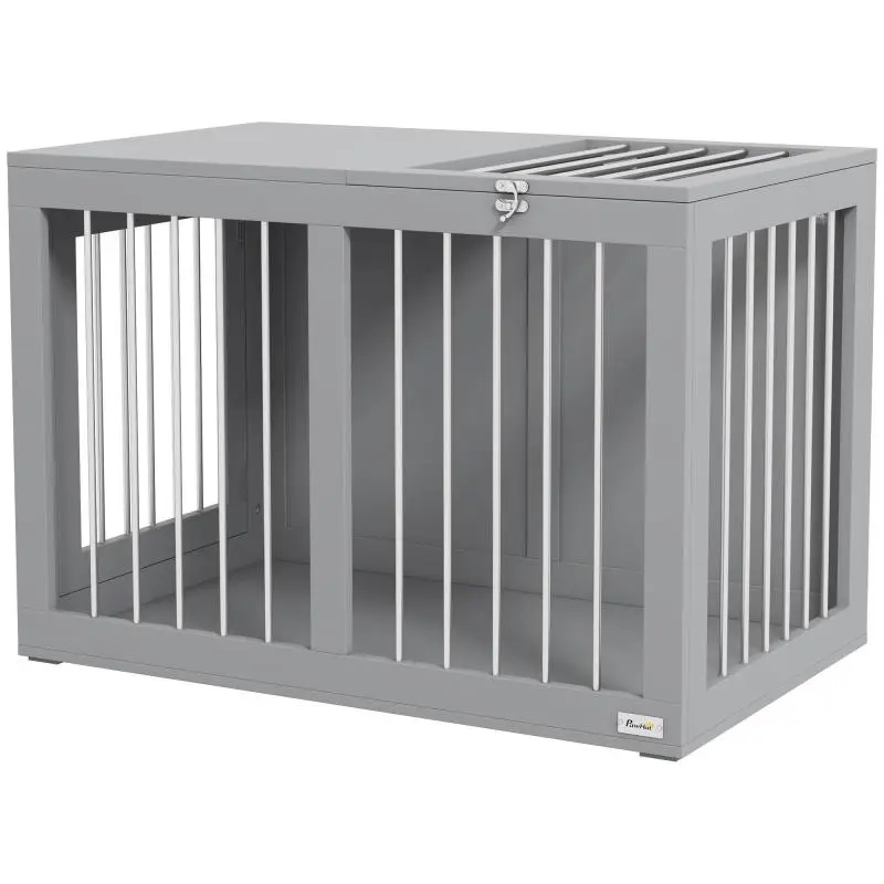 Dog Crate with 2 Lockable Doors, 80 × 50 × 56.5 cm