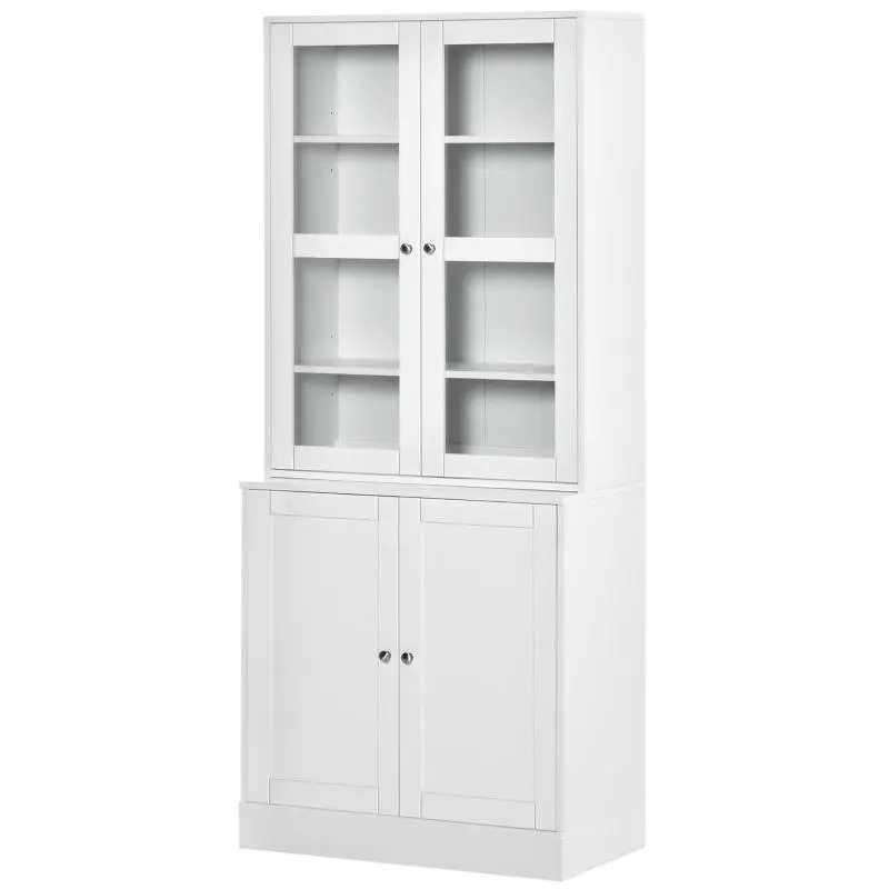 Bookshelf with 2 Shelves and Glass Doors
