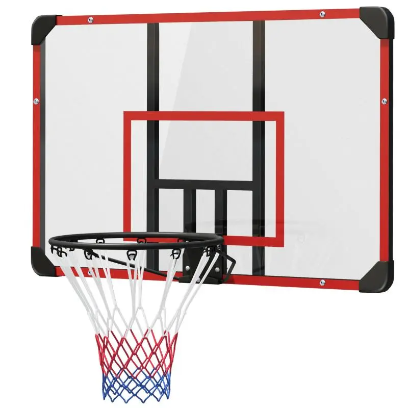 Wall-Mounted Basketball Hoop with Steel Rim