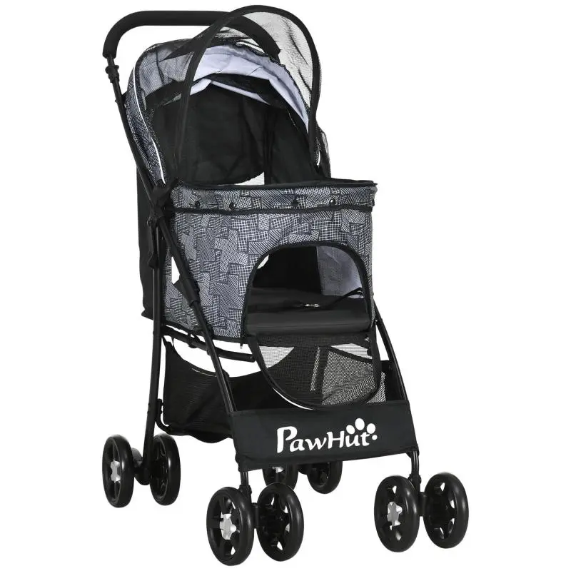 Foldable Dog Stroller, Grey