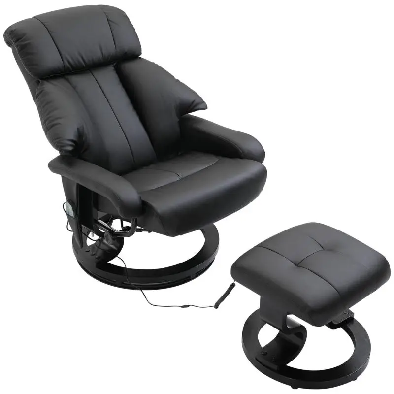 Massage Chair with Footstool and 145° Recline