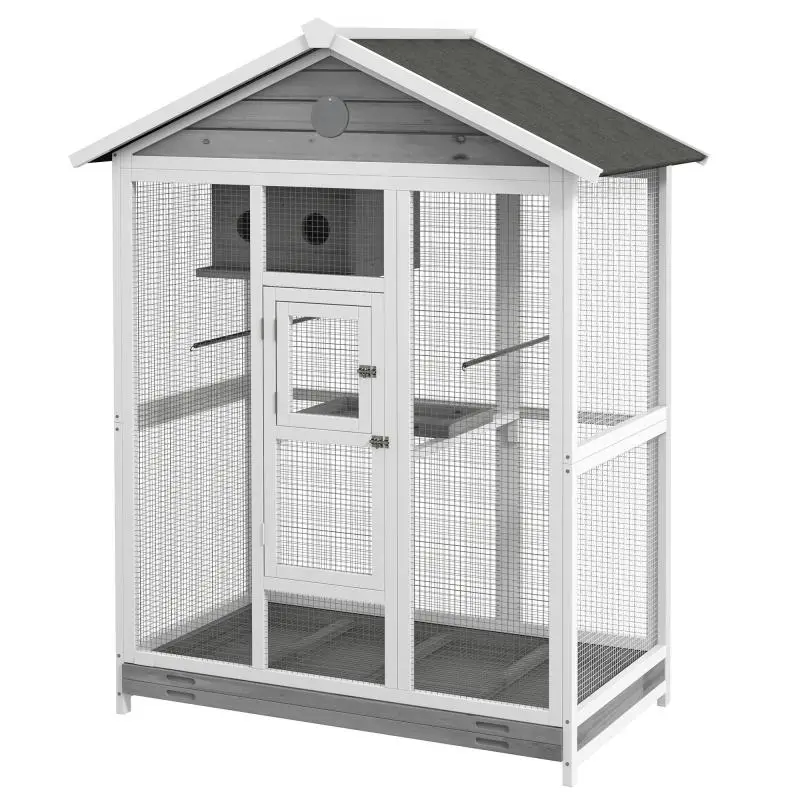 Wooden Bird Cage with 4 Perches