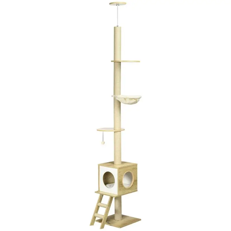 Floor-to-Ceiling Cat Tree, 40 × 40 × 260 cm
